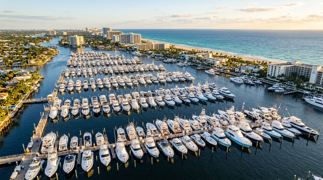 Bahia Mar Yachting Center wet slips in Fort Lauderdale, Florida