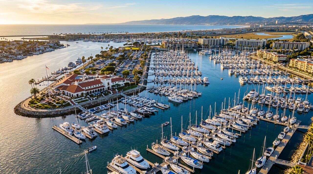 Bay Club Marina wet slips in Marina Del Rey, California