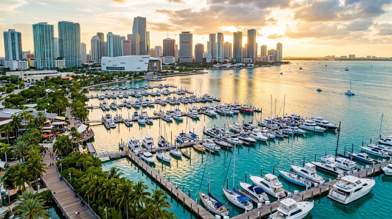 Bayshore Landing Marina wet slips in Miami, Florida