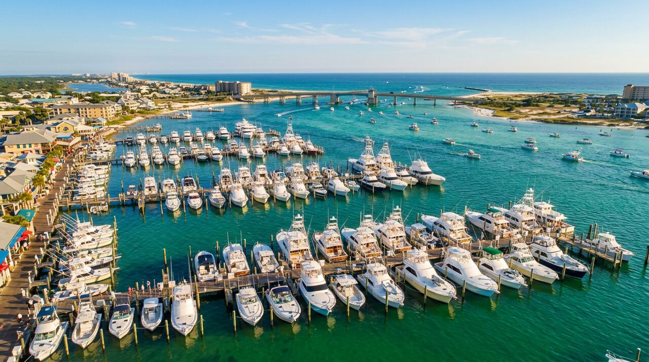 Destin Harbor Marina wet slips in Destin, Florida