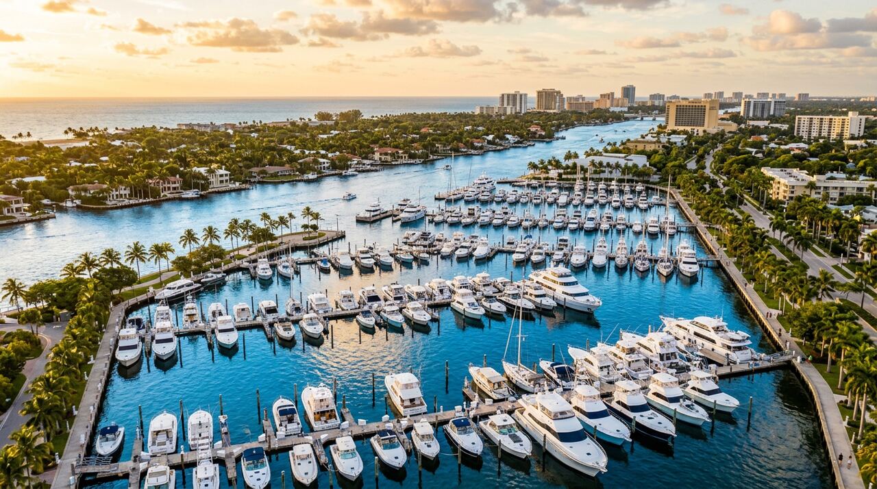 Hall of Fame Marina wet slips in Fort Lauderdale, Florida