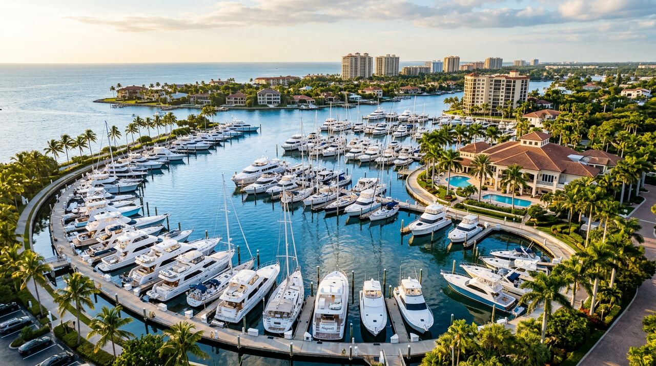 Hamilton Harbor Yacht Club wet slips in Naples, Florida