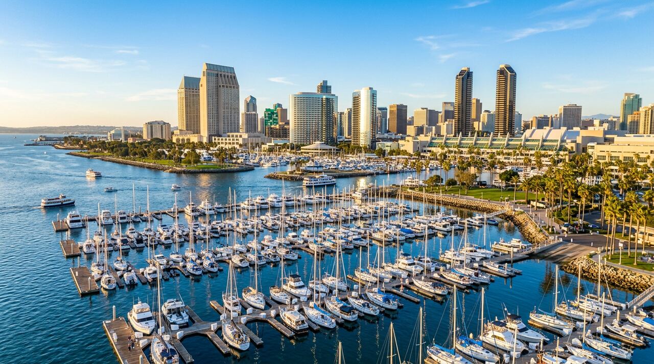 Harbor Island West Marina wet slips in San Diego, California