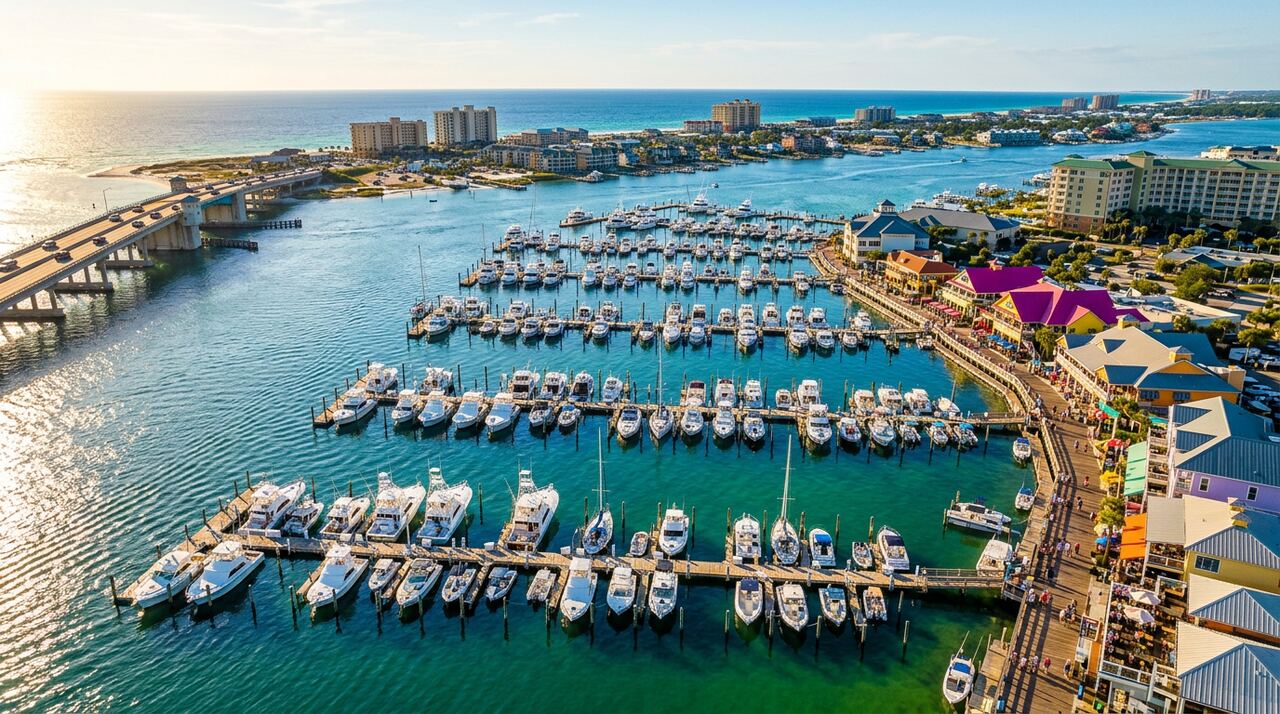HarborWalk Marina wet slips in Destin, Florida