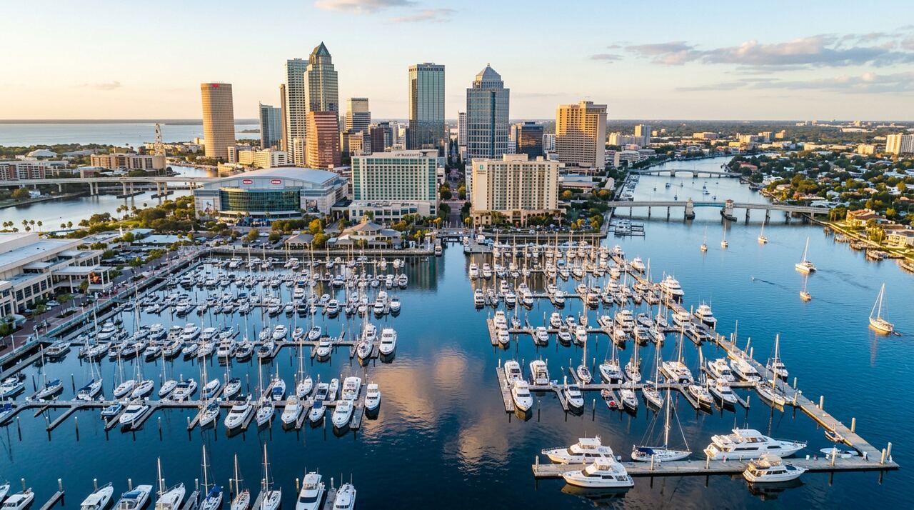 Harbour Island Marina wet slips in Tampa, Florida