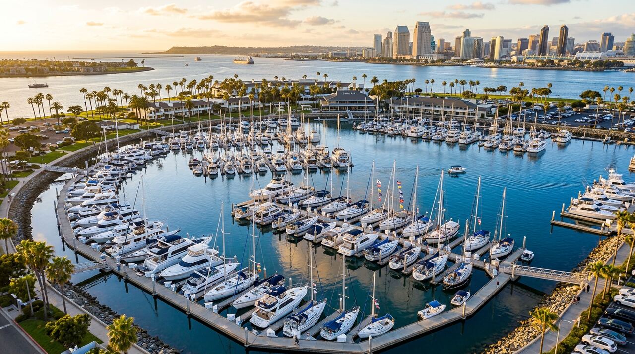Kona Kai Marina wet slips in San Diego, California