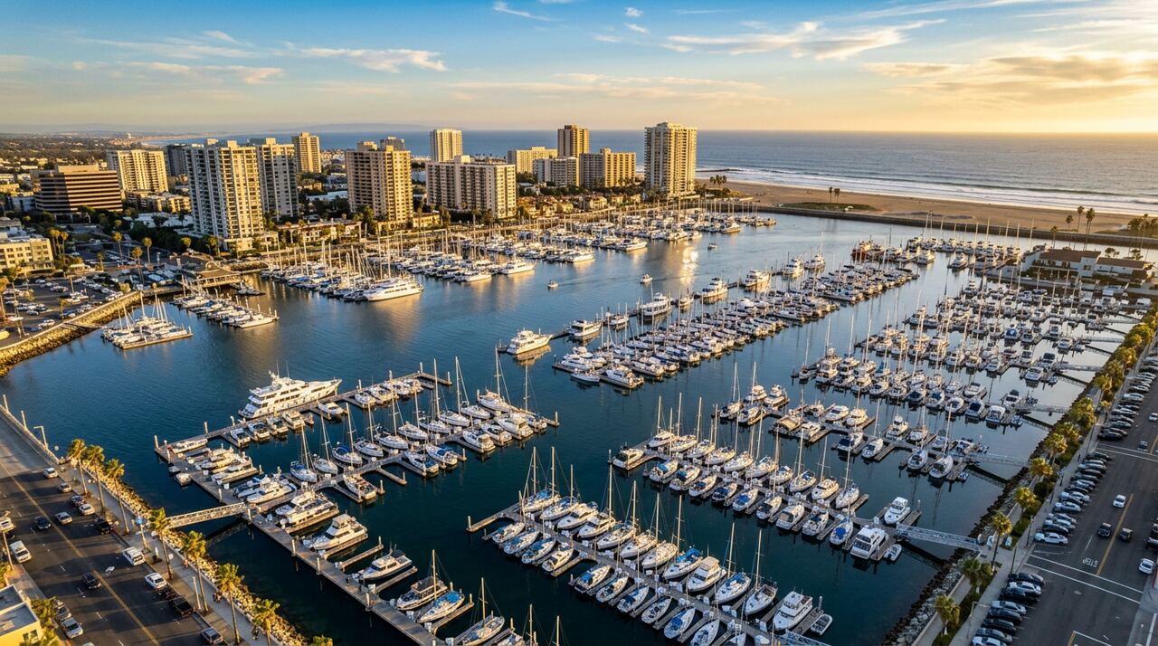 Marina Harbor Anchorage wet slips in Marina Del Rey, California
