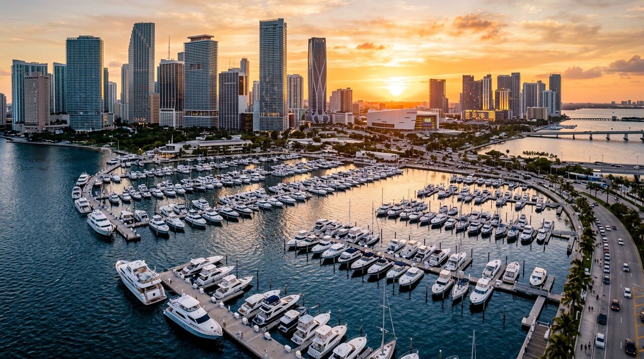 Miamarina at Bayside wet slips in Miami, Florida