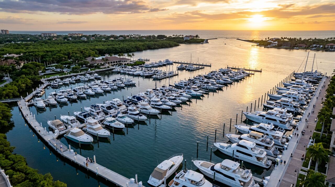 Naples Boat Club wet slips in Naples, Florida