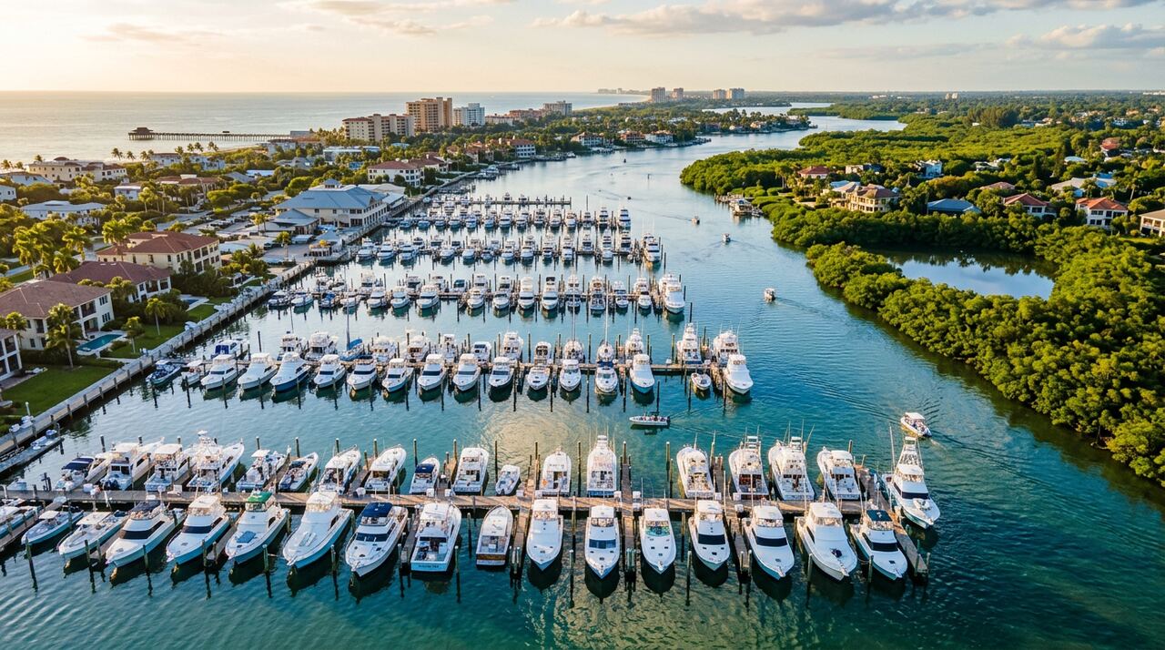 Naples City Dock wet slips in Naples, Florida