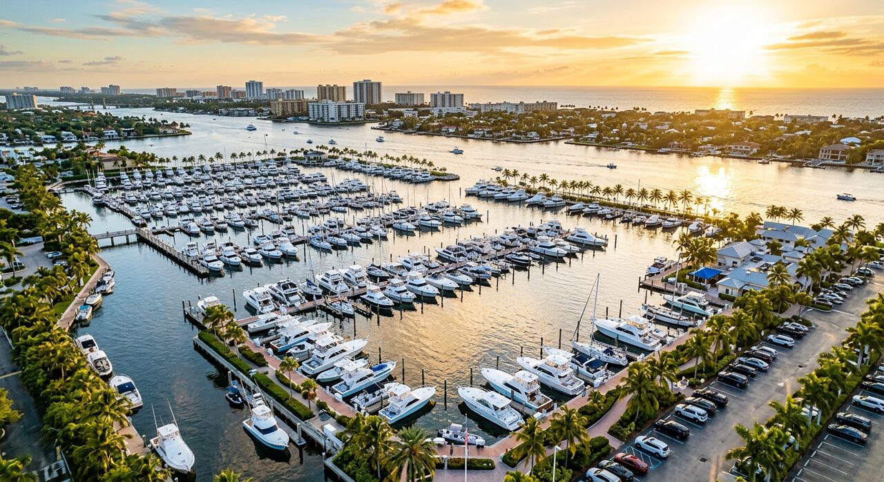 Sands Harbor Marina wet slips in Pompano Beach, Florida